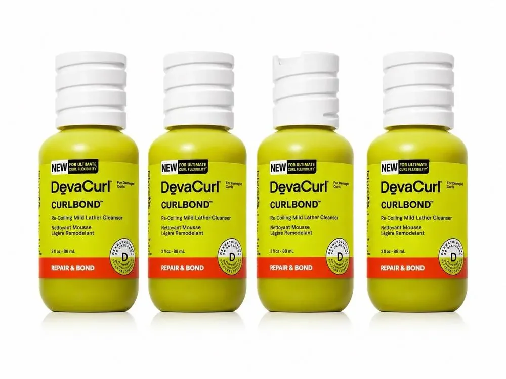 DevaCurl CurlBond Re-Coiling Mild Lather Cleanser 3 oz 88 mL Travel Size x4